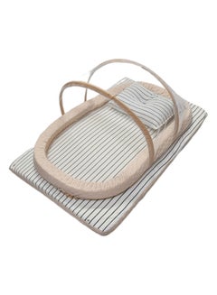 Buy Baby Net Bed with Thick Mattress Mosquito Net & Neck Pillow for New Born Babies 80x48cm in Saudi Arabia