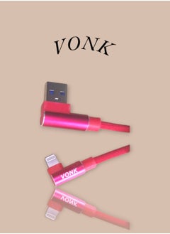 Buy VONK Quick Charge Data Cable lighting -USB Mobile Phone Charger USB 2A Fast Charging Cable - Red in Egypt