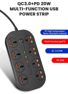 اشتري Power Strip Fast Charger Multiprise Smart Home Extension Electrical Socket Type C 20W QC USB Port For Computer Phone Multiple Devices Charge في السعودية