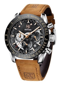 Buy Watches for Men Quartz Leather Water Resistant Watch 5120BK in Saudi Arabia