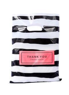 Buy 100 Pcs Small Thank You Plastic Merchandise Bag, Plastic Shopping Bag Die Cut with Handle, Goods Retail, Gift Package, for Small Business 9.8" x 13.7" in UAE