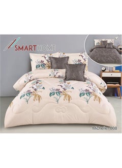 Buy Double quilt set, two-sided mattress, consisting of 6 pieces,  comforter 6 pcs , microfiber, comforter size 240 by 260 cm in Saudi Arabia