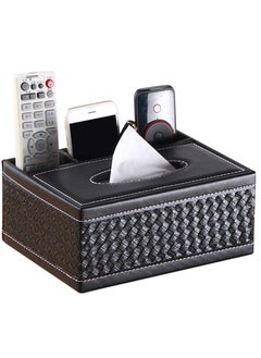 Buy PU Leather Rectangular Tissue Box Cover Multifunctional Tissue Box Holder with Stationery Remote Control Box Decorative Tissue Pen Remote Organizer for Home Office Restaurant in Saudi Arabia