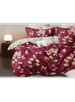 Buy 6-Piece King Size Duvet Cover And Fitted Bed Sheet Set Cotton Multicolour 220 X 240cm in UAE