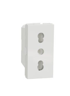 Buy New Unica 2P + E Italian Socket Outlet With Shutters, 16A, White in Egypt