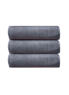 Buy 3 PCS Microfiber Soft Bath Towel Set, Fast Highly Hydroscopicity Fast Drying Skin-friendly Multipurpose Towel for Bathroom Spa Fitness, 70x135CM, Gray in UAE