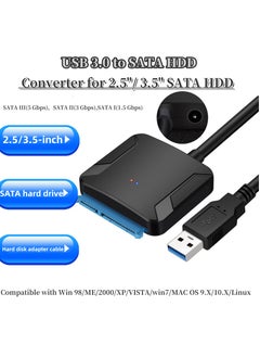 اشتري USB 3.0 to SATA III Adapter Cable, USB to SATA Adapter with UASP SATA to USB Converter for 2.5" 3.5" Hard Drive Disk HDD and Solid State Drive SSD في السعودية