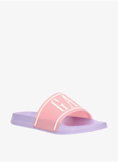 Buy Women's Logo Embossed Slip-On Slides in Saudi Arabia