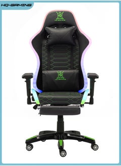 Buy Gaming Chair with LED Light RGB Gaming Chair with Footrest Large Ergonomic Computer Desk Chair Video Game Chair in Saudi Arabia