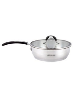 Buy Arshia Stainless Steel Long Handle Frying Pan with 2 Lids 24cm SS478-3084 in Egypt