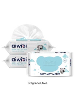اشتري Aiwibi Soft Care Baby Wet Wipes (Fragrance free) Pack of 3 Pouches x 80 Sheets 240 Wipes في الامارات