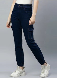 Buy Flap Pocket Detail Mid Rise Jeans in Saudi Arabia