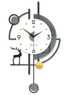 Buy Large Wall Clocks for Living Room Decor Modern Pendulum Wall Clock Silent Quartz Battery Operated Non-Ticking for Bedroom Kitchen Office  Black Metal Deer Clock Wall Decor for Home Indoo in UAE