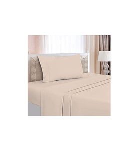 Buy Double bed sheet set with elasticated edges made of 100 percent super soft cotton provides the perfect finishing touch is comfortable durable and beautiful in Saudi Arabia