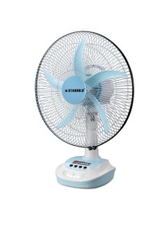 Buy 16 Inch Table Fan 22w Rechargeable Fan 3 Speed Settings With Oscillating Rotating And Static Feature Electric Portable Desktop Cooling Fan For Desk Home Or Office in Saudi Arabia