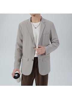 Buy 1 x 5 pcs Casual Blazer Men Spring 2023 Slim Fit Light gray in Saudi Arabia