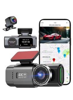 Buy 4K and 2.5K Full HD Dual Dash Cam with Front and Back Cameras 170 Degree Wide Angle for Cars Built in Wifi GPS 32GB Card 1.5” Screen Night Vision in Saudi Arabia