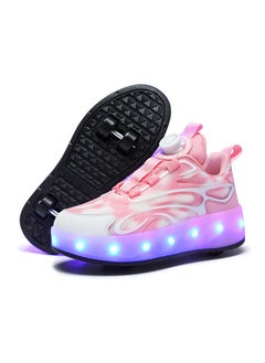 Buy LED Flash Light Sneaker Skate Shoes with Wheels USB Charging Roller Skates Shoes in Saudi Arabia