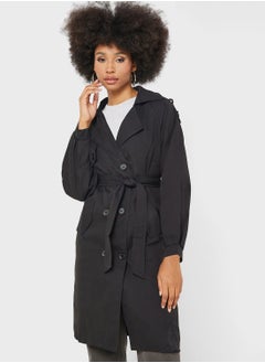 Buy Belted Long Trench Coat in UAE