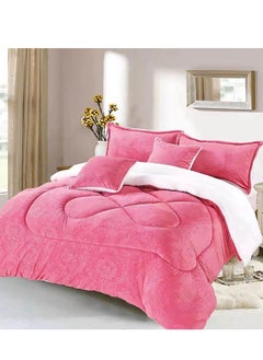 اشتري DREAM BELL DREAM BELL SOFT & FLUFFY 6 PC KINGSIZE VELVET/FUR PINK COMFORTER SET في الامارات