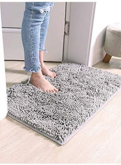 Buy Bathroom Rugs Chenille Bath Mat  Extra Soft Microfiber and Absorbent Rags Non-slip Rubber  Machine Washable Grip and Soft Bathroom Home Kitchen Office (50*70cm, Grey) in UAE