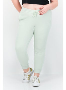 Buy Women Plus Size Drawstring Brand Logo Jogger Pants, Mint Green in UAE