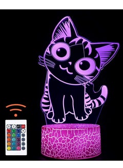 Buy 3D Illusion Multicolor Night Light Visual Creative LED Desk Lamp Touch Control 7/16 Color Change for Home Decorations or Kids Girl Holiday Gifts  Cat in UAE