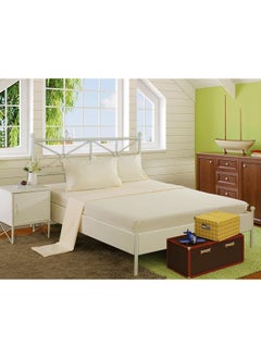 Buy Fitted bedsheet 180x200 cm with 2 pillowcases 50x70 cm - off white in Egypt