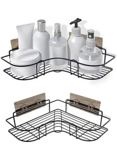 Buy Corner Shower Caddy Bathroom Shelf, Rust Proof Bathtub Accessories Organizer, Adhesive Basket Storage Rack Shampoo Holder Wall Organization in Saudi Arabia