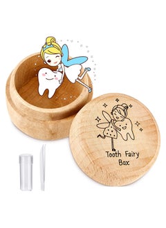 Buy Tooth Fairy Box for Boys and Girls Wooden Baby Teeth Fairy Holder for Kids Tooth Storage and Saver Box Toothfairy Keepsake Organizer with Bottle and Tweezers for Lost Teeth Baby Shower Birthday Gift in UAE