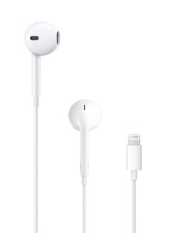 Buy Earphones with Lightning Connector for Apple iPhone 11/X/XR/XS/13/14 White With Apple MFI in Saudi Arabia