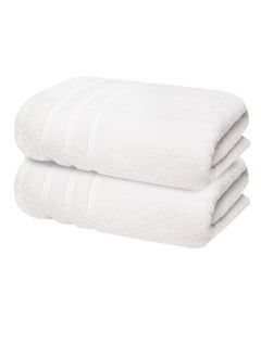 Buy Premium White Bath Towels 100% Cotton 70cm x 140cm Pack of 2, Ultra Soft and Highly Absorbent Hotel and Spa Quality Bath Towels for Bathroom by Infinitee Xclusives in UAE