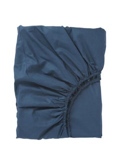 Buy Fitted Sheet Dark Blue 90X200 Cm in Saudi Arabia