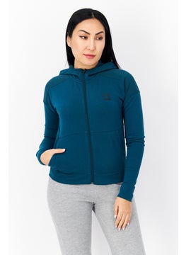 Buy Women Sportswear Fit Long Sleeve Training Sweatshirt, Teal in UAE