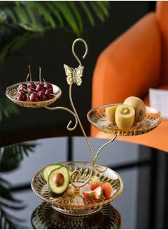 Buy 3 Layers Butterfly Creative Design Fruits Snacks Serving Tray Storage Plate with Hook Decoration Item for Household in UAE