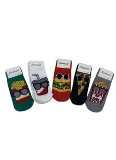 Buy Pack of 5 multicolour short socks in Saudi Arabia