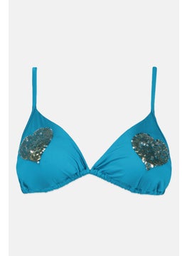 اشتري Women Embellished Padded Bikini Top, Aquamarine في السعودية