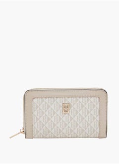 Buy Women Monogram Print Zip Around Wallet in UAE