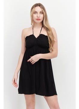 Buy Women Plain Mini  Dress, Black in UAE