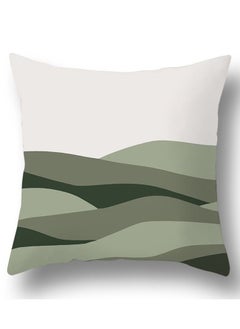 Buy Green abstract geometric print pillowcase pillow cover 45*45cm in UAE