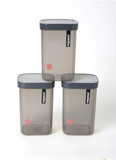 Buy Superplast Fusion Plastic Food Storage Containers For Kitchen Set Of 3 Pieces Grey  - 1500 Ml in UAE