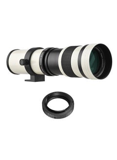 اشتري Camera MF Super Telephoto Zoom Lens F/8.3-16 420-800mm T2 Mount with AF-mount Adapter Ring Universal 1/4 Thread Replacement في السعودية