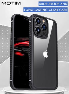 Buy Clear Case for iPhone 14 Pro/14 Pro Max Military-Grade Drop Protection Anti-Yellowing Slim Phone Case Hard Back TPU Bumper Shockproof Anti-Scratch Cover in UAE