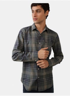 اشتري AE Slim Fit Everyday Plaid Linen-Blend Button-Up Shirt في السعودية