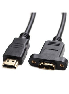 Buy Hdmi Extension Cable High Speed Hdmi Male To Female Extension Wire Cord Hdmi Extender W Screw Nut For Panel Mount Gold Plated Plugs Black (2Ft) in Saudi Arabia