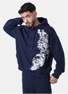 اشتري Acid wash printed regular hoodie في مصر