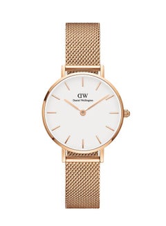 Buy Daniel Wellington Petite Melrose White Women's Watch 28mm Dial with Rose Gold Stainless Steel Strap DW00100219 in Saudi Arabia