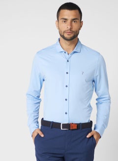 Buy Men Classic Slim Fit Casual Cotton Shirt in UAE