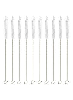 Buy 10-Piece Tube And Straw Brush Silver in Saudi Arabia