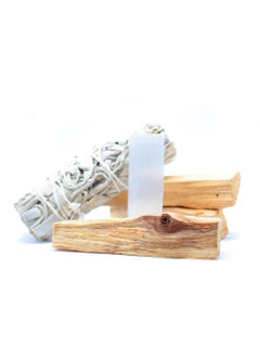 Buy Smudging Kit White Sage , Palo Santo & Selenite Sticks in UAE